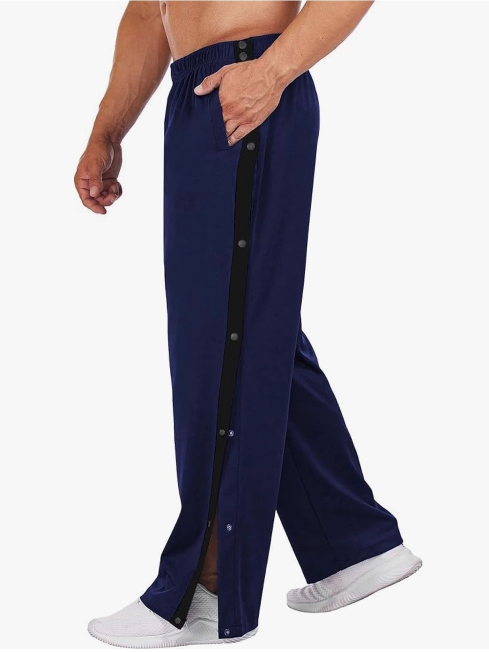 Deyeek Tear Away Snap Button Pants XXL NWT Navy Blue Post Surgery Basketball